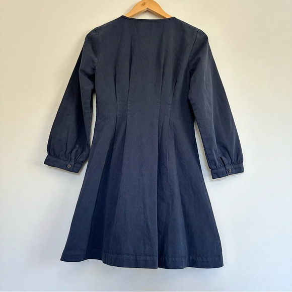 Madewell NWT Responsible long sleeve button front mini dress Size: 0 - Picture 6 of 8